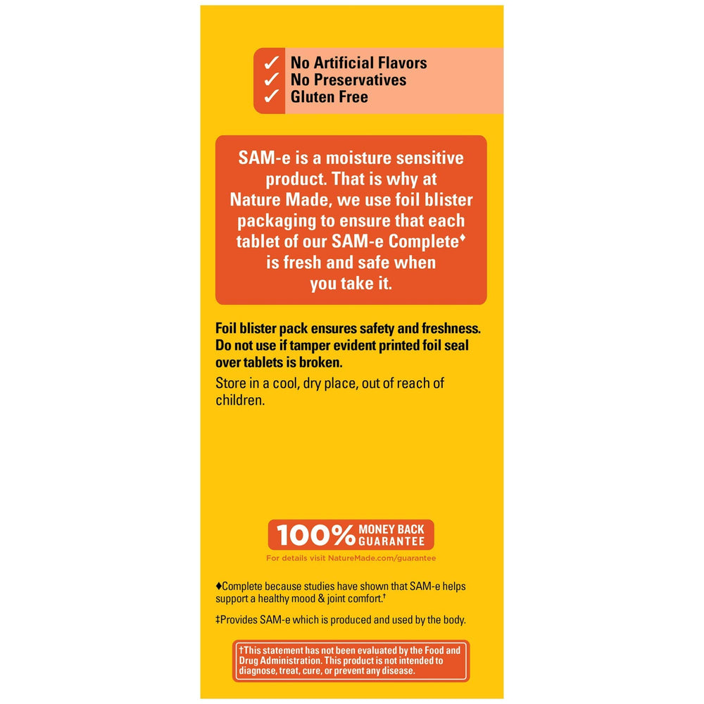 36-day supply of Nature Made SAM-e Complete 400 mg