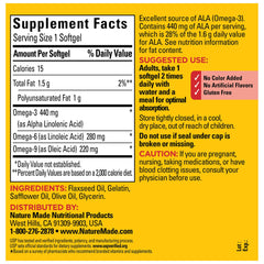 Nutrition facts panel for Nature Made Triple Omega 3-6-9 Softgels