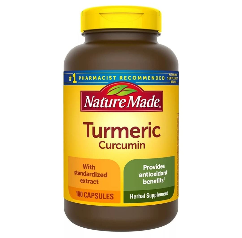 Bottle of Nature Made Turmeric Curcumin 500 mg capsules