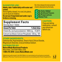 Vitamin B12 Time Release Tablet packaging showing daily use instruction