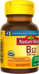 Close-up of Nature Made Vitamin B-12 500 mcg tablets