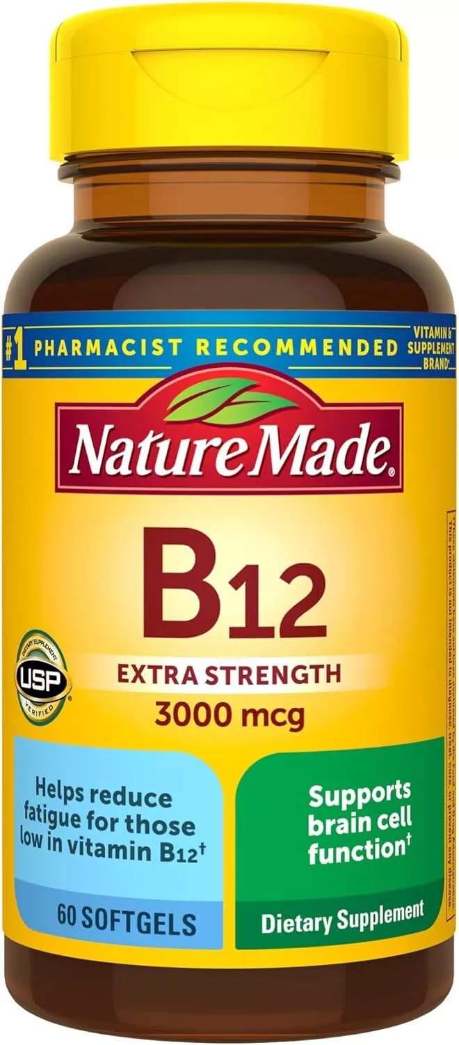 Nature Made Vitamin B-12 Softgel capsules 3000 mcg each