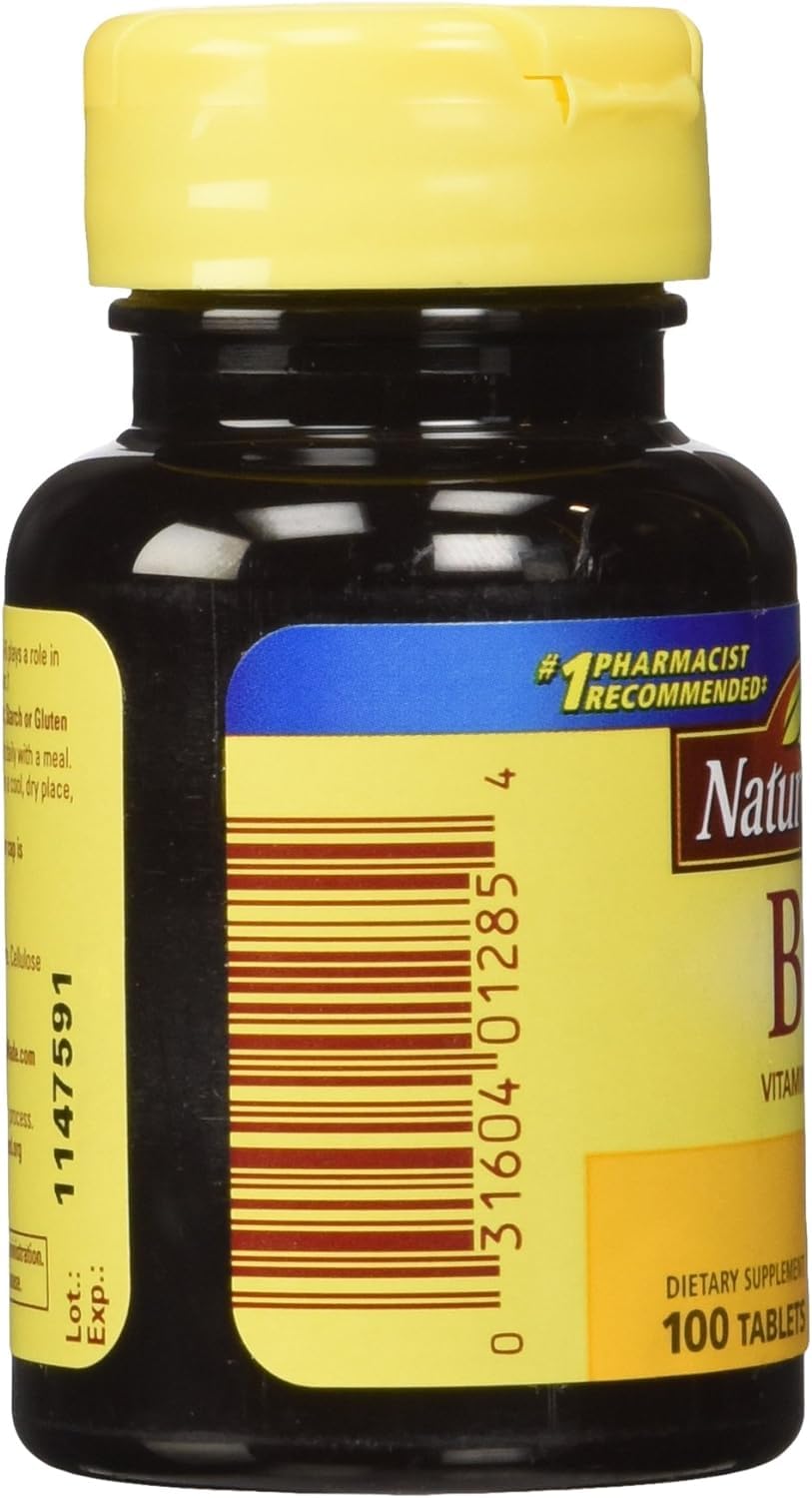 Close-up of the Vitamin B-6 bottle label detail
