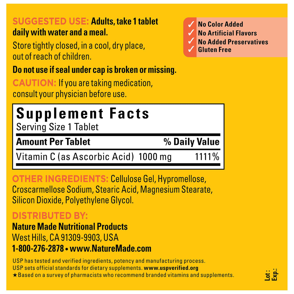 Gluten-free symbol on Nature Made Vitamin C label