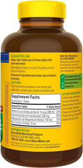 Nature Made vitamin D 200 IU information closeup on bottle