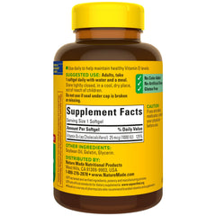 Nature Made Vitamin D3 softgels illustrating calcium absorption and immune support.