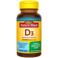 Nature Made Vitamin D3 10000 IU softgels bottle