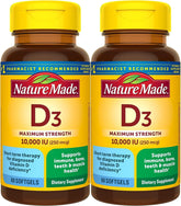 Nature Made Vitamin D3 10000 IU softgels bottle – pack of 2