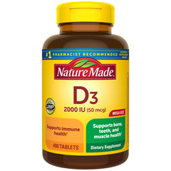 Nature Made Vitamin D3 2000 IU bottle front view