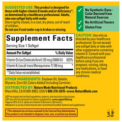 Nature Made Vitamin D3 K2 softgels USA-made packaging