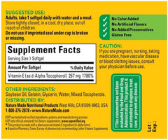 Close-up of a vitamin E softgel capsule