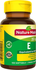 Nutrition facts panel for Nature Made Vitamin E 400 IU