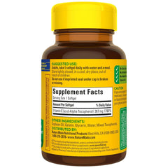 USP verification stamp on Nature Made Vitamin E bottle