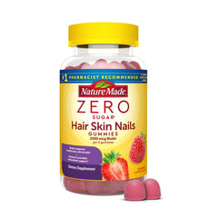 Bottle of Nature Made Zero Sugar Hair Skin Nails Gummies, 120-count