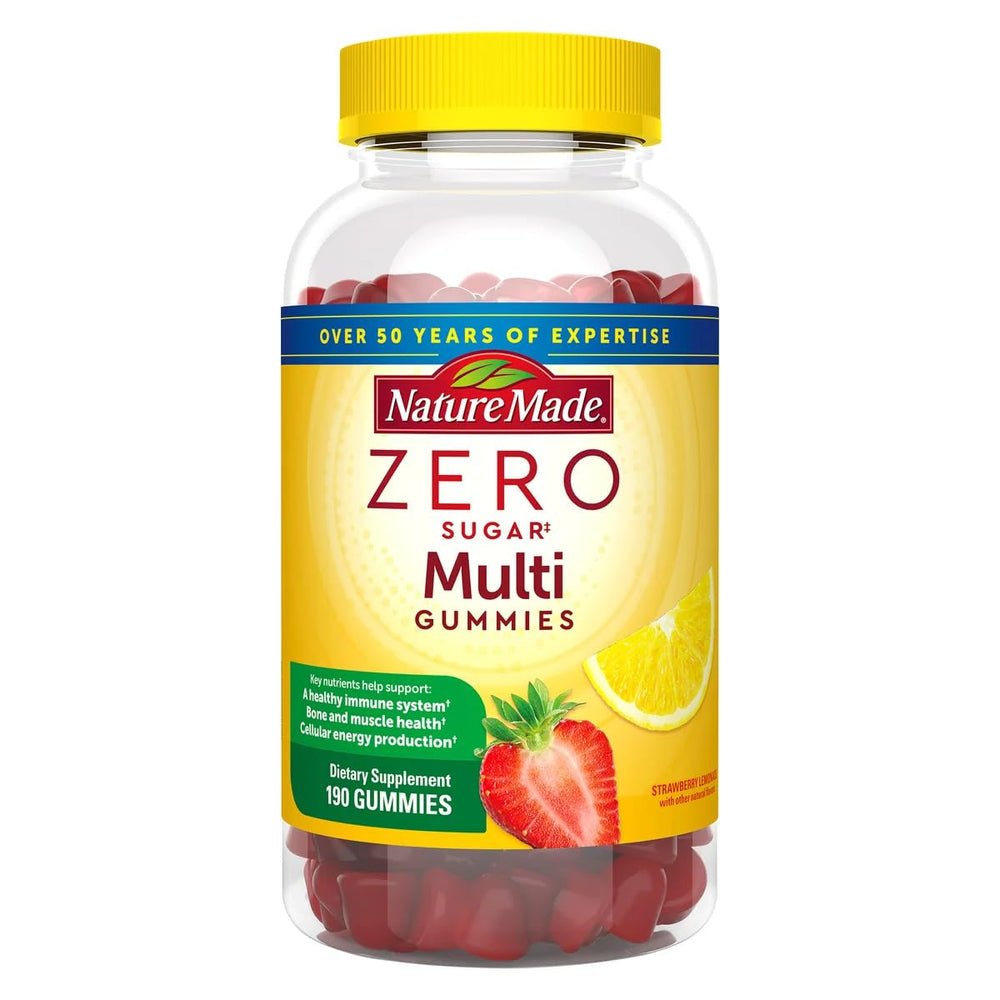 Nature Made Zero Sugar Multi Gummies bottle with 190 gummies