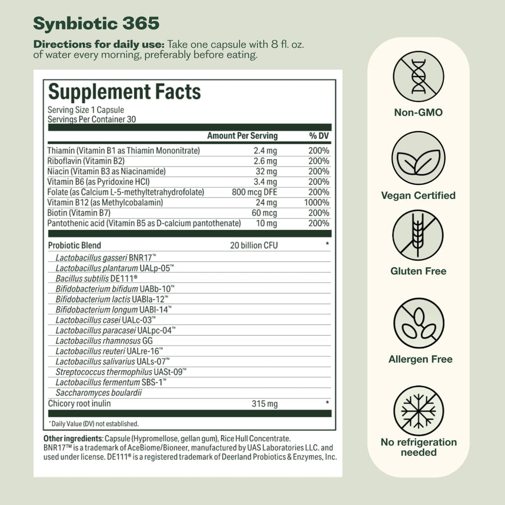 Nature M.D. Synbiotic 365 packaging on a clean surface