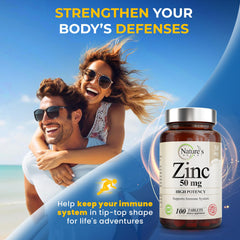 Nature’s Potent Zinc 50mg packaging label