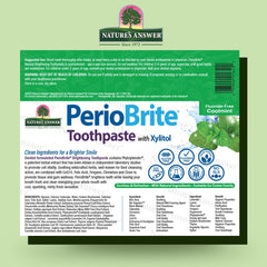 Packaging side view of Nature's Answer PerioBrite Toothpaste Cool Mint 4 oz Pack of 6