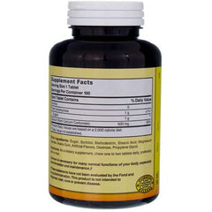 Bavarian cream flavored calcium chewable tablet on light background