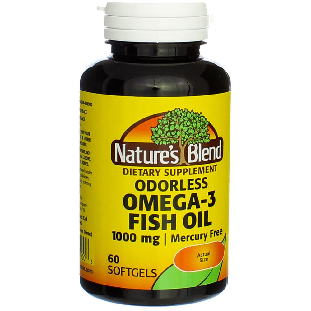 Nature's Blend Omega-3 Fish Oil Odorless bottle front