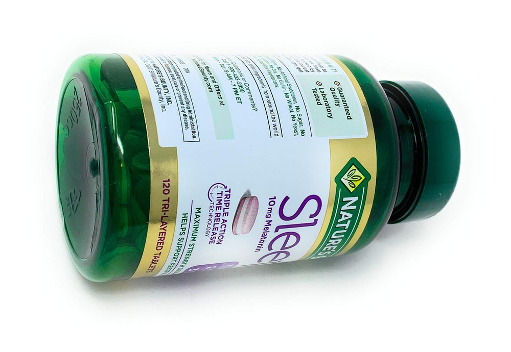 Nature's Bounty Sleep3 packaging with tablets