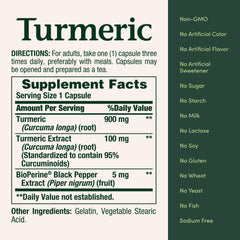 60 turmeric capsules per bottle