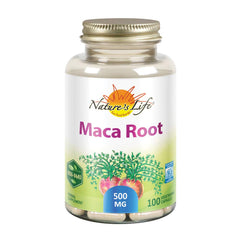Nature's Life Maca Root 500mg bottle – 100 vegan capsules