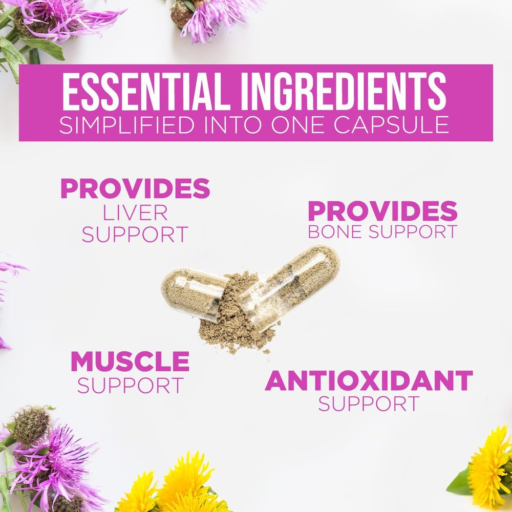 Nature's liver health support bottle on white background