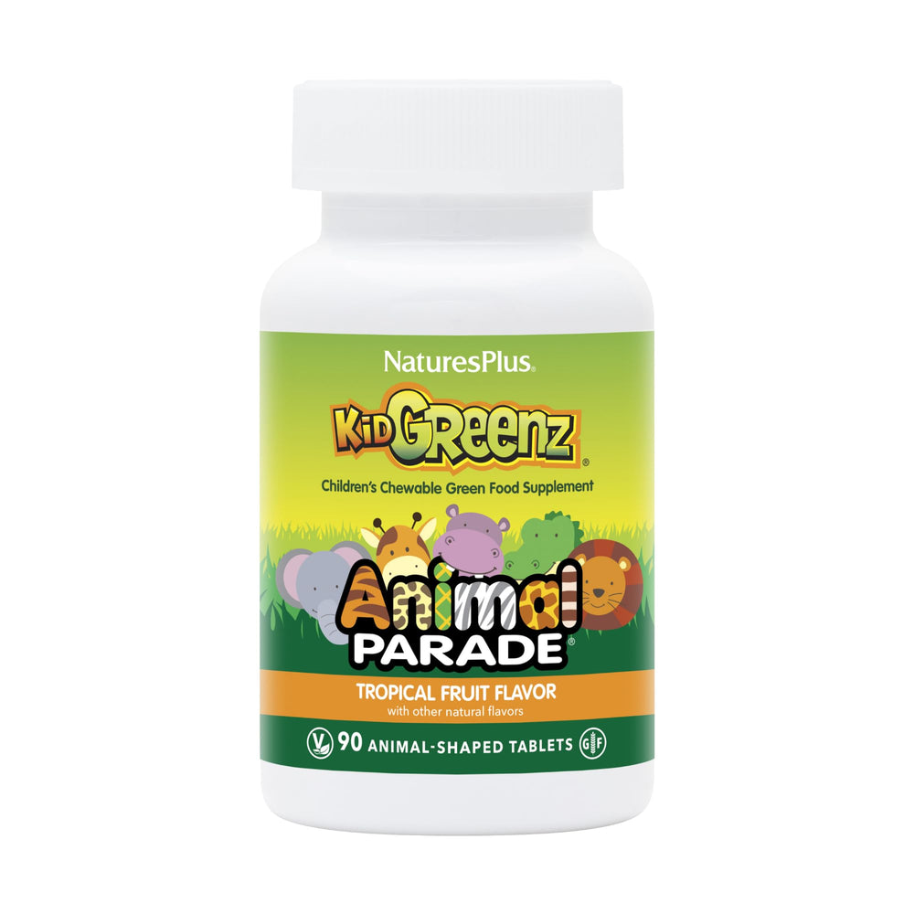 Bottle of Nature's Plus Ape KidGreenz chewable tablets, 90 count - main image