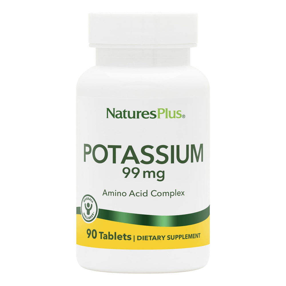Box front of Nature's Plus potassium 99 mg 90 tablets