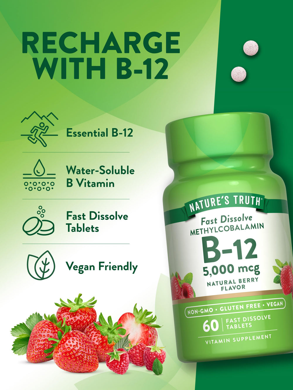 Nature's Truth B12 5000 mcg ingredients label
