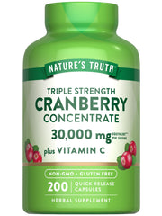 Nature's Truth Cranberry Concentrate Pills bottle with Vitamin C label