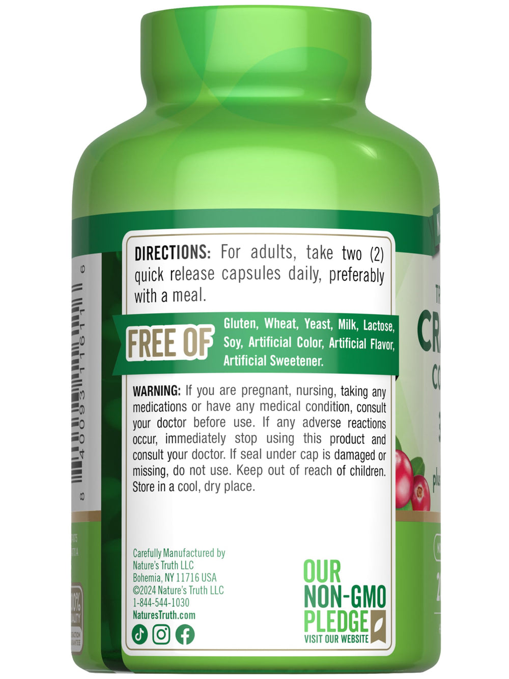 Lifestyle image showing capsules beside fresh cranberries