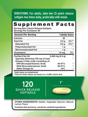 Omega-3 720mg per serving label