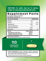 Omega-3 EPA and DHA content per serving in Nature's Truth fish oil