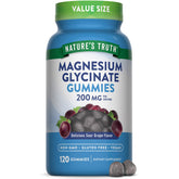 Front view of Nature's Truth Magnesium Glycinate Gummies for Adults in grape flavor