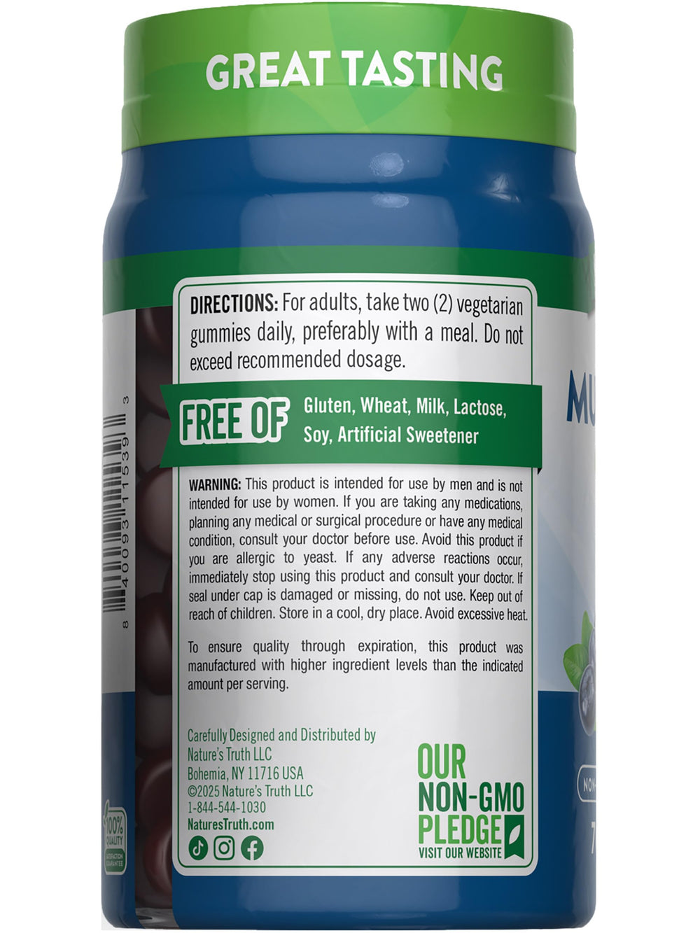 Packaging box for Nature's Truth men’s multivitamin gummies