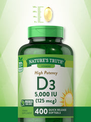 Key features: 5000 IU per softgel and high potency