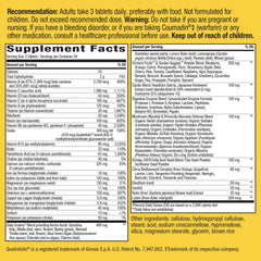 Vitamins and minerals icons on Nature's Way Alive! packaging