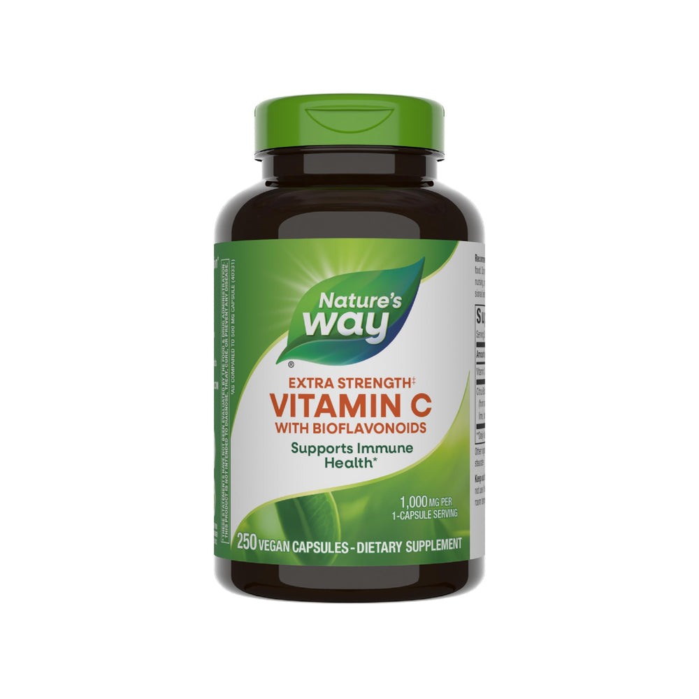 Nature's Way Extra Strength Vitamin C with Bioflavonoids bottle label
