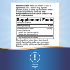 Close-up of Primadophilus Probiotic label highlighting 5 Billion CFU