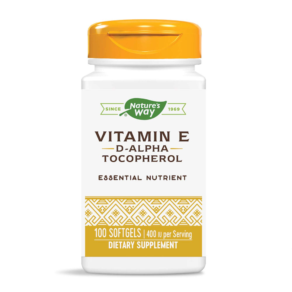 Nature's Way Vitamin E D-Alpha Tocopherol bottle with label