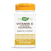 Nature's Way Vitamin E D-Alpha Tocopherol bottle with label