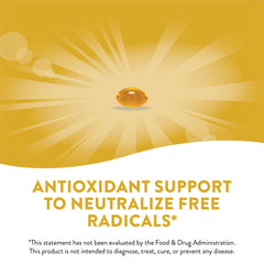 Close-up of Nature's Way Vitamin E D-Alpha Tocopherol softgel bottle