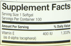 Nature's Way Vitamin E softgels on white background