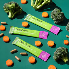 Nature's Sunshine CleanStart Mild image shows herbal tea-like preparation for a hydrating ritual.