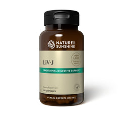 Nature's Sunshine LIV-J bottle and label on white background