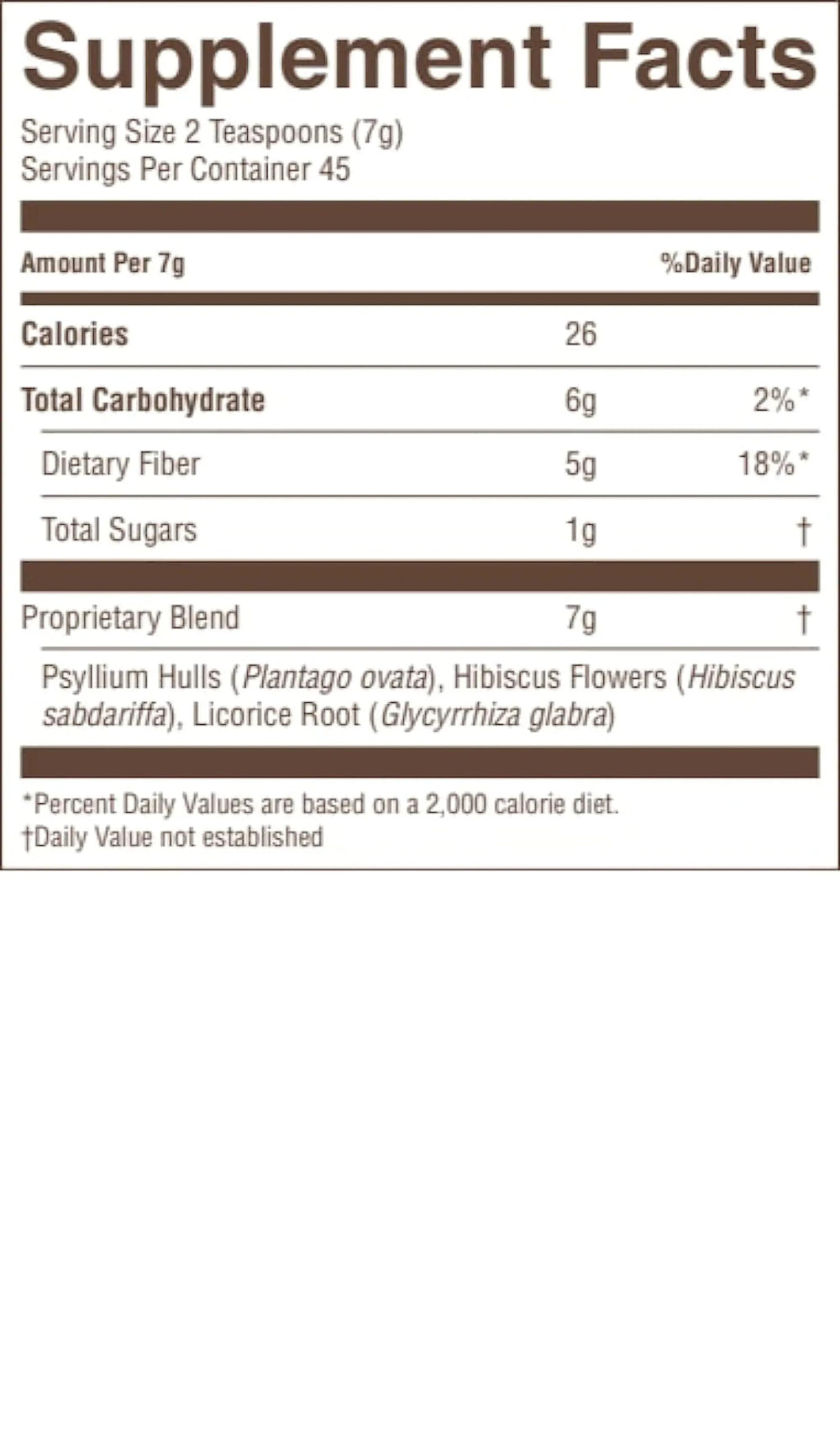 Nature's Sunshine Psyllium Hulls Combination 11 Oz label