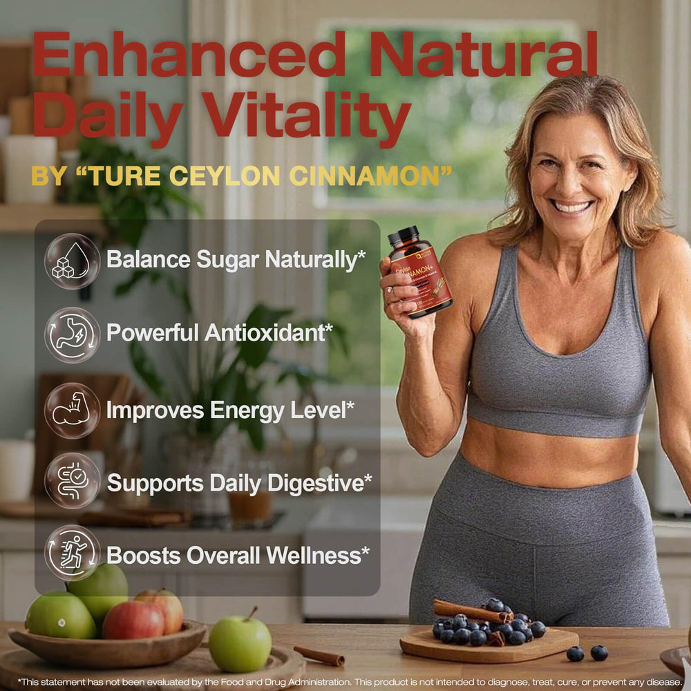 Illustration of ingredients: Ceylon cinnamon, bitter melon, chromium