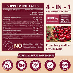 Close-up of Nature Target Cranberry Pills bottle with 120 veggie capsules